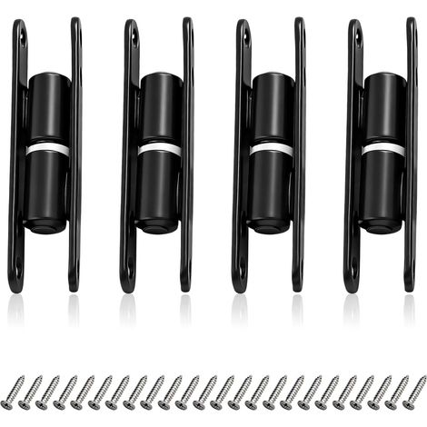 4 Paires Paumelles de Porte Noires, Charnière Porte en Fer Haute Résistance, Gond Porte avec 24 Vis, pour Porte, Placard et Fenêtre (1/5)