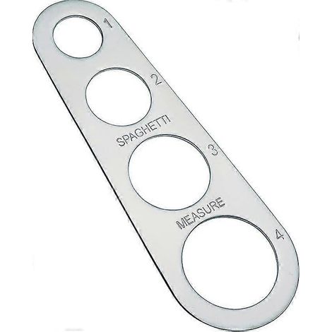 Spaghetti-Messlöffel aus Edelstahl mit 4 Löchern, Portionskontroll-Gadget für Pasta, Küchenhelfer, 1 Stück, silber (1/5)