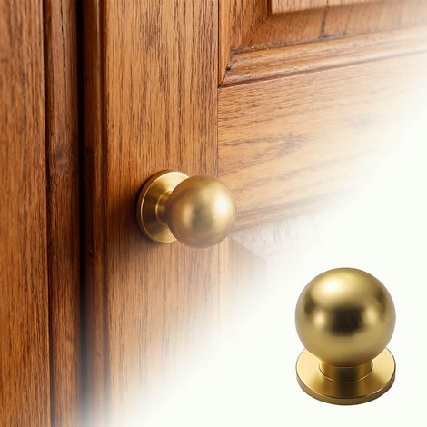 12er-Packung gebürstete goldene Küchenschrankknöpfe, einlochige Waschtischknöpfe, Schranktürgriffe und -knöpfe, Schränke, Schubladen, Küchenbeschläge. (1/4)