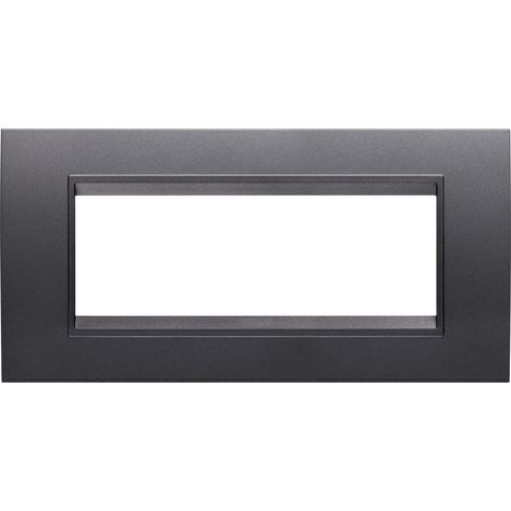 PLAQUE LUX RECT. 6P ARDOISE ABSOLUE GEWISS GW16206YA