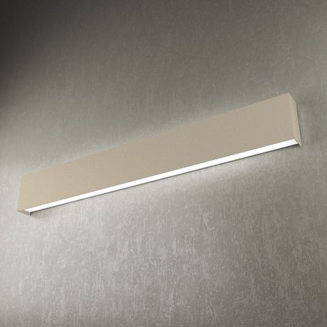 Applique moderno top light wally 1138 a90 2g11 led metallo lampada parete, finitura metallo sabbia (1/5)