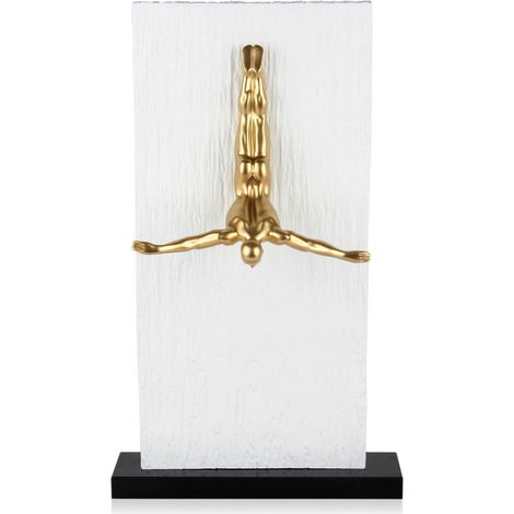 Escultura ATHLETE Gigante Color Blanco y Dorado 63 x 38 x 23 cm  - SpazioLuzio