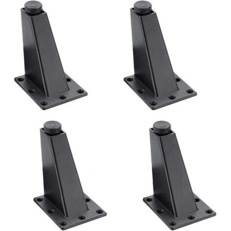 Pair 4 Pièces Noir,Pieds de Meubles Réglables en Alliage d'Aluminium - Table de Canapé