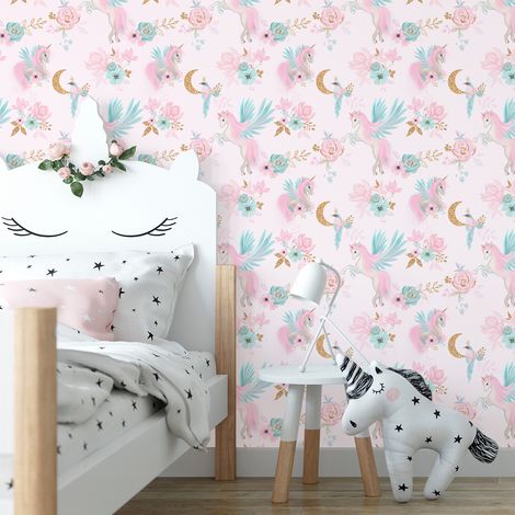 Papier peint Enfants - Licornes - 1 LÉ = 50 cm x 260 cm (1/5)