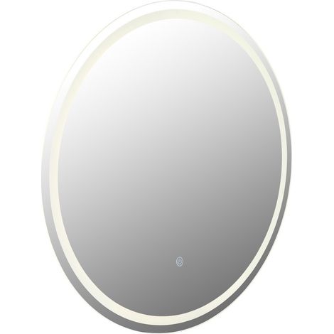 Miroir de salle de bain éclairé 75 cm LED à intensité variable 4 000 K avec variateur tactile