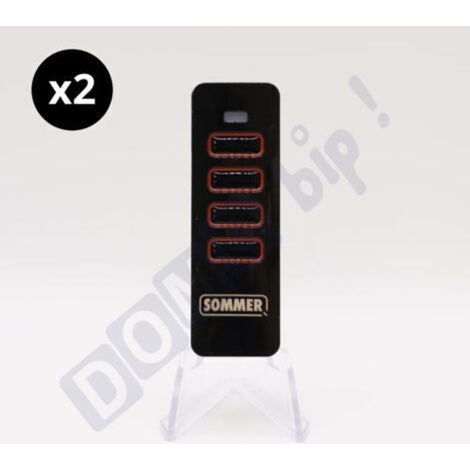 SOMMER 4018V000 : Lote de 2 s 4 canales (negro y rojo) para puertas y puertas de garaje - Tecnología SOMloq2 - Frecuencia : 868 MHz - Código tournant