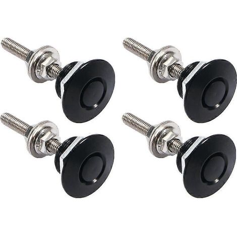 Kit de verrouillage de capot à dégagement rapide (2 paires) avec bouton-poussoir et clip de verrouillage pour pare-chocs de voiture-Black