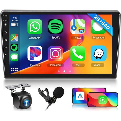 2GB 64GB Android Autoradio pour 407 2004-2011 Radio avec Carplay Android Auto, Écran Tactile 9 Pouces Stereo Navigition GPS, Bluetooth, WiFi, FM/RDS Radio, SWC, EQ (1/5)