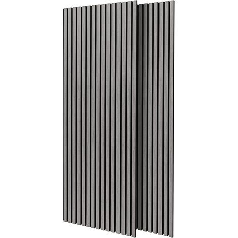 Mozart - Juego de 2 paneles decorativos para pared de listones 235x60 cm, gris (1/5)