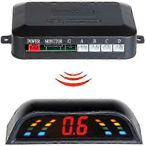 Kit de capteurs de stationnement sans fil à LED avec 4 capteurs, assistance automatique au recul, système de surveillance radar de recul, détecteur de radar (1/5)