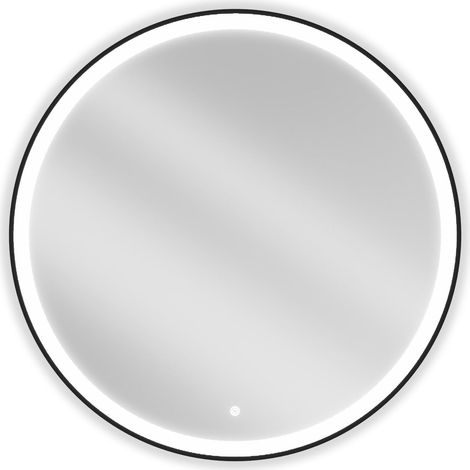 Mexen Esso espejo de baño iluminado, redondo de 90 cm, LED 6000K, antivaho, marco negro - 9825-090-090-611-70 (1/5)