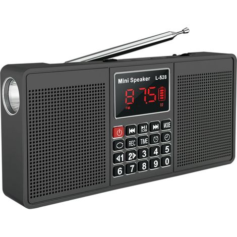 (Gris) Radio stéréo multifonctionnelle avec Bluetooth, appels mains libres et autres fonctionnalités. (1/5)