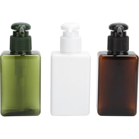 Lot de 3 Flacons Vides Pompe Distributeur Savon Shampoing Après-Shampoing, Bouteille Pressoir pour Salle de Bains, 300ml (1/5)