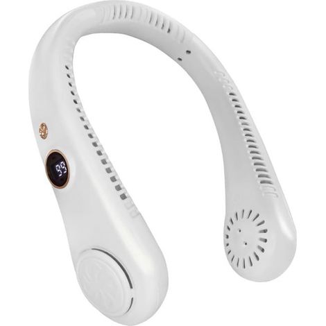 Ventilateur de Cou, Mini Ventilateur Portable, 5 Vitesses Batterie Rechargeable Ventilateur Usb Pour Bureau Domicile Voyage En Plein Air (Blanc) (1/4)