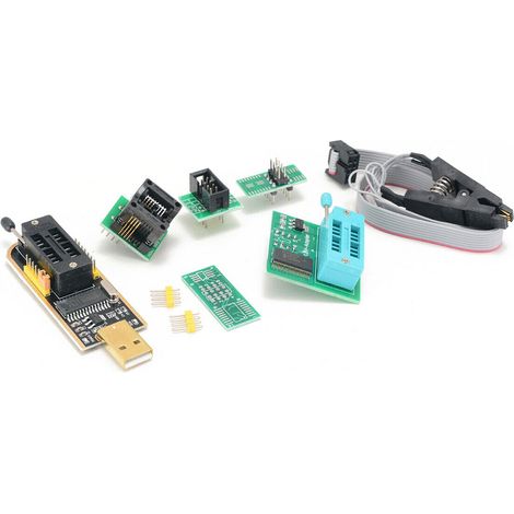Kit de programmation USB avec Clip SOP8, graveur EEPROM, Flasher BIOS, adaptateur SPI Flash 1.8V et prise 150mil pour série 24/25 (1/5)