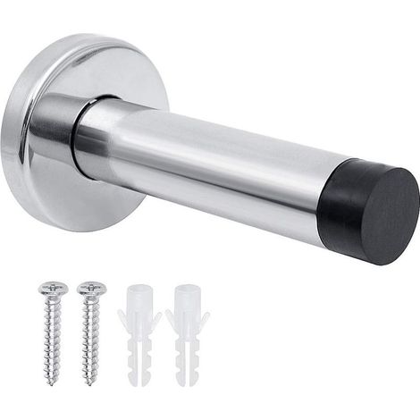 Butée De Porte - Acier Inoxydable - Tampon En Caoutchouc - Fixation Murale - 95 Cm - 1 Pièce (1/5)