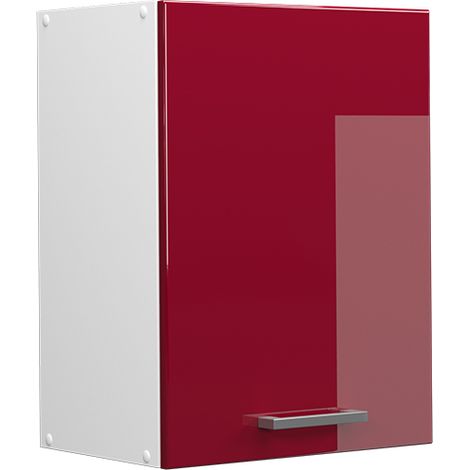 Pensile da cucina R-Line, Rosso bordeaux lucido, 45 cm, Vicco