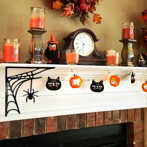 Halloween-Eckdekoration in Form eines Spinnennetzes, dekoratives Türschild, für Zuhause B (1/5)