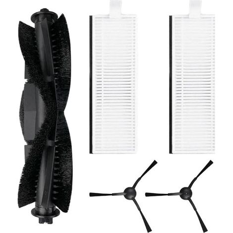 Lot de 5 brosses latérales principales pour aspirateur robot pour Laresar Evol 3, 1 brosse à rouleau principale, 2 filtres HEPA, 2 (1/4)