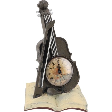 Lotus design violon horloge, modèle résine posé sur partition musicale, horloge vintage pour chef d'orchestre, professeur de musique et étudiant (1/5)