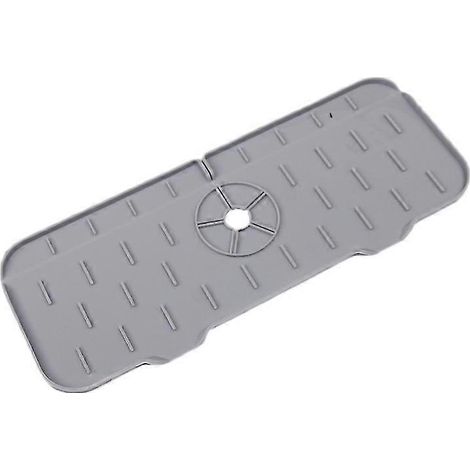 Protection anti-éclaboussures pour évier de cuisine Yaju, tapis anti-gouttes en silicone pour poignées de robinet, tapis de robinet pour éviers de cuisine (1 pièce - Gris) (1/5)