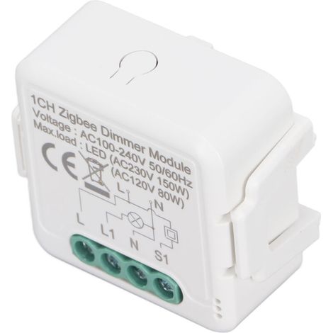 Interrupteur Variateur WiFi Intelligent - Contrôle par Application Mobile, Compatible Google et Zigbee, Module pour Double Interrupteur (1/4)