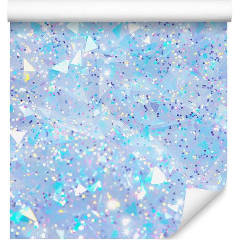 Papier peint à paillettes irisées azur, céladon, bleu et blanc 50x1000 cm (1/5)