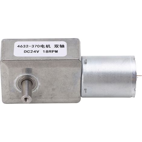 Gleichstrom-Schneckengetriebemotor 4632 370, doppelte Aluminium- und Messingwelle, Mini-Getriebe für elektrische Ventilatoren, 24 V, 18 U/min (1/5)