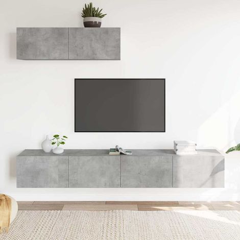 vidaXL 3 Piece TV Cabinet Set Concrete Grey Engineered Wood (1/5)