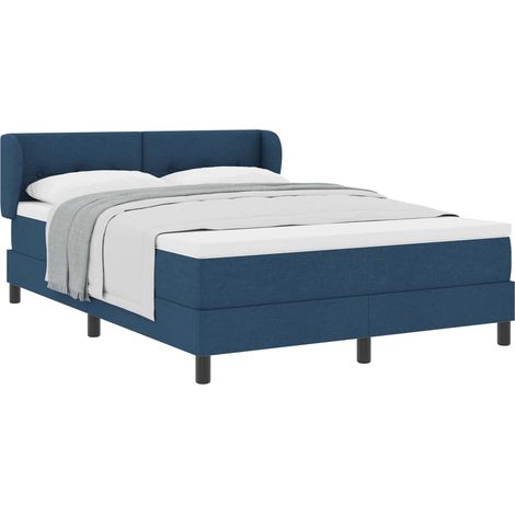 Maison Exclusive - Letto a molle con materasso Blu 160 x 200 cm Tessuto