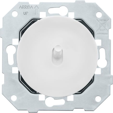 Bouton poussoir encastré blanc glossy – Courant 6A, tension 250V – IP20, fixation par clip – Normes IEC 60.669-1:2017 – Fontini (1/3)