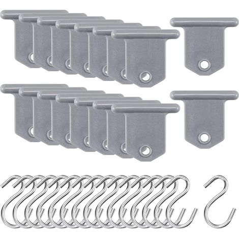 16 paia di ganci per tendalino per camper, accessori per tendalini per camper, ganci a forma di S, facili da installare per camper, roulotte, forniture per interni ed esterni, tende natalizie (grigio) (1/5)