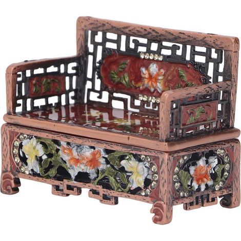 Vintage-Schmuckkästchen in Sofaform, Aufbewahrungsbox für Halsketten, Ohrringe und Ringe, antike Tischdekoration. (1/5)