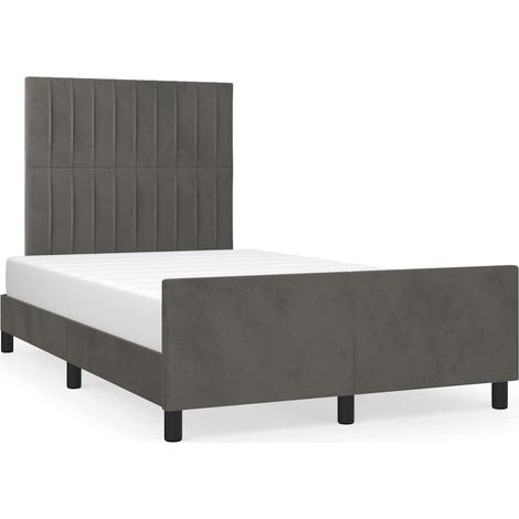 Maison Exclusive - Giroletto senza Materasso Grigio Scuro 120x200 cm Velluto (1/5)