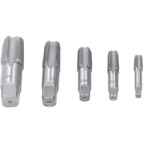 Ensemble de robinets de tuyaux NPT, 5 pièces, tailles incluses, 3/4, 1/2, 3/8, 1/4, 1/8 pouces, filetage en acier au carbone, plomberie avec étui de rangement (1/5)