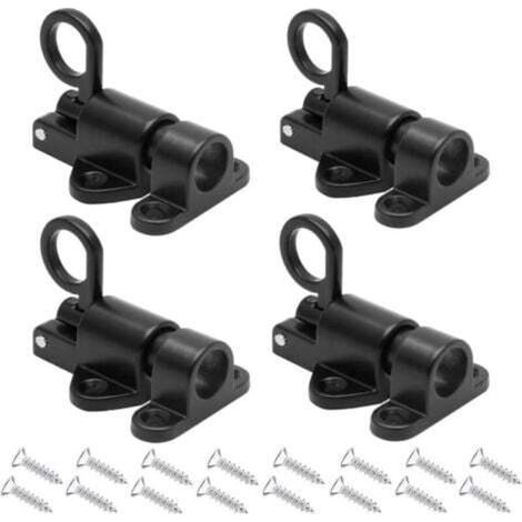 4-teiliges elastisches Türschloss, schwarze automatische Federtürschlösser mit Schrauben für Holztüren und -fenster, Schränke, Kleiderschränke