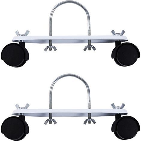(Black) Two-part cast iron electric heating support with hydraulic casters, suitable for heating systems. (1/5)