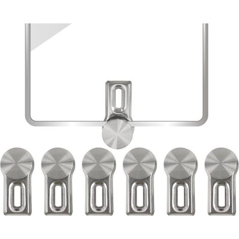 Stück Spiegelbefestigungsclips, robuste Spiegelbefestigung, Spiegelclips aus Zinklegierung für Wandspiegel, Wandspiegelbefestigung, inklusive 6 Wandankern (1/5)