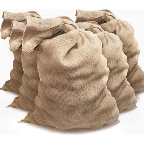 (60 x 100 cm)5 Sacs toile de jute - Sac jute pomme de terre – Sac a patate conservation – Anti inondation, Marron (1/4)