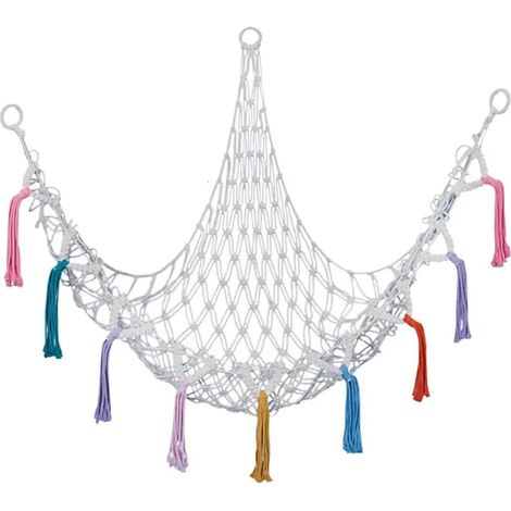Filiyano-Filet de rangement pour peluches Teddy Hamac avec pompons colorés, filet de suspension pour ours en peluche (1/5)
