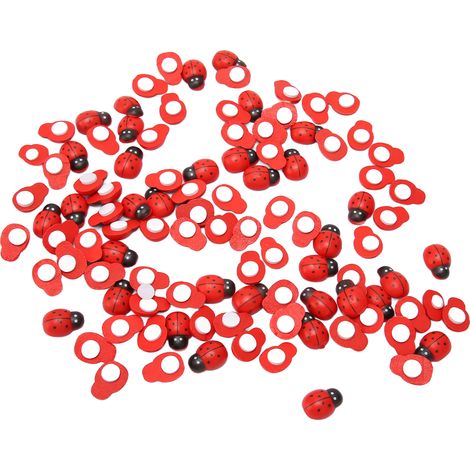 100 autocollants coccinelles en bois, mini autocollants coccinelles à faire soi-même pour la décoration murale de la maison