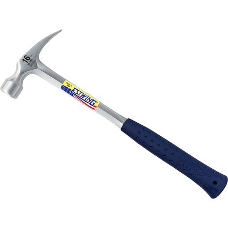 Estwing E320S 20oz (560g) Straight Claw Hammer with Vinyl Grip and Shock Reduction Blue Handle, 343mm Length