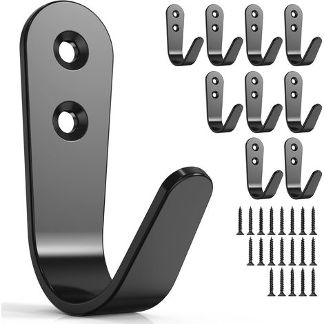 Set mit 10 Wandhaken und 20 Schrauben zum Aufhängen von Mänteln, Handtüchern, Rucksäcken, Hüten, Hundeleinen, Kaffeetassen usw.