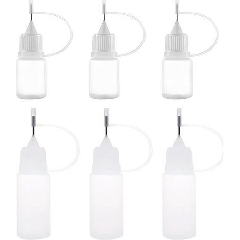 Ein Set aus 6 Kunststoff-Tropfflaschen, flexiblen Flaschen, leeren Klebstoffflaschen und Präzisionsflaschen, 5 ml/10 ml. (1/5)