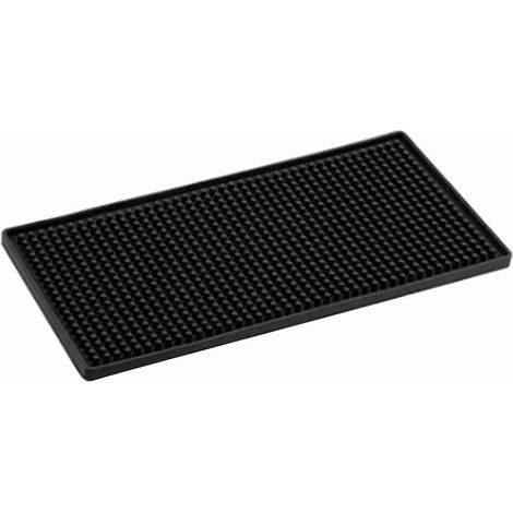 Tapis de cuisine isolant et égouttoir en PVC noir épais, résistant à la chaleur et au froid, pour la maison (1 pièce) (1/5)