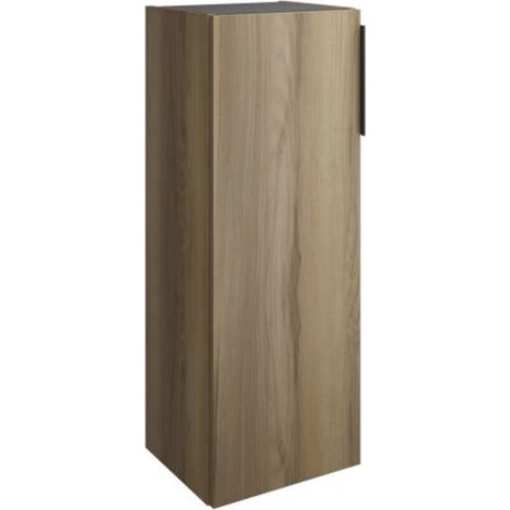Burgbad Eqio halbhoher Schrank, mit 1 Tür und Griffleiste Frassino Dekor Cappuccino Schwarz matt Rechts (1/3)