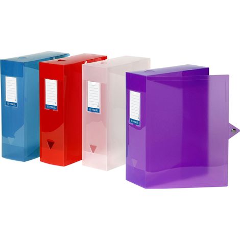 Viquel Class Docs Propyglass – Set di 4 scatole da archivio in polipropilene Retro di 100 mm colori assortiti (1/5)