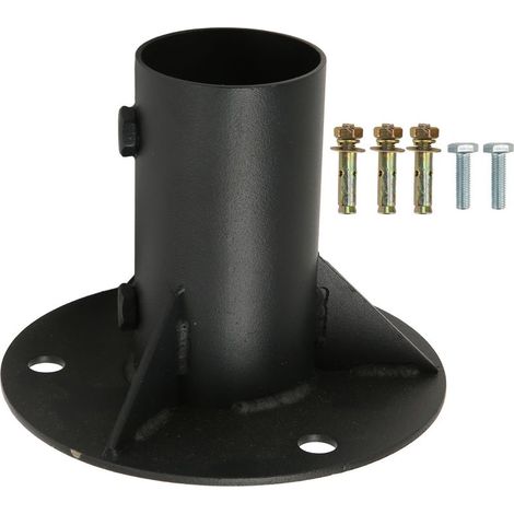 Poteau de clôture à maillons de chaîne, Base de bride de sol, poteau solide et lourd, support en béton pour maintenir le drapeau de boîte aux lettres, poteaux ronds 52mm/2,0 pouces (1/5)