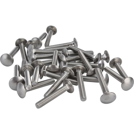30 Boulons à tête carrée M8x1.25 en Acier Inox A2, Vis de Fixation Auto DIN 603, Longueur 50 mm, Lot de 30 (1/5)