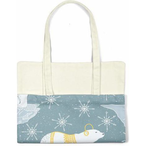 Sac Shopping - Tote Bag Coton Réutilisable 34x40 cm - Pour Courses Et Transport Quotidien - 1 Pièce (1/4)